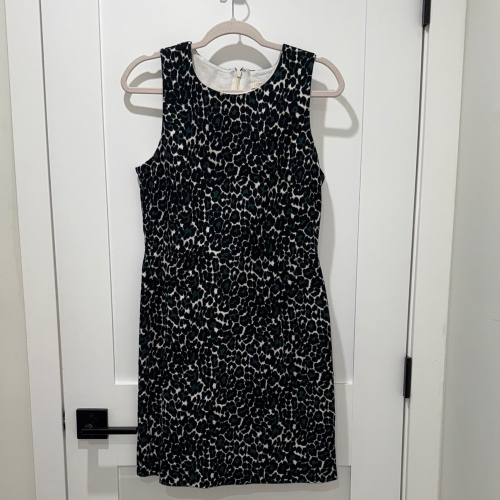 J. Crew Black and White Animal Print Mini Dress